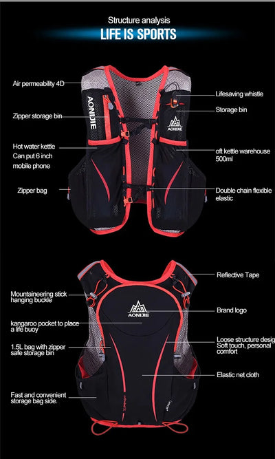 Chaleco Deportivo Mochila Hidratante para Correr - Image 24