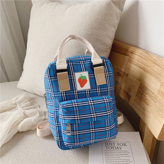 Mochila Infantil Cuadriculada con Diseño de Caricaturas - Image 8