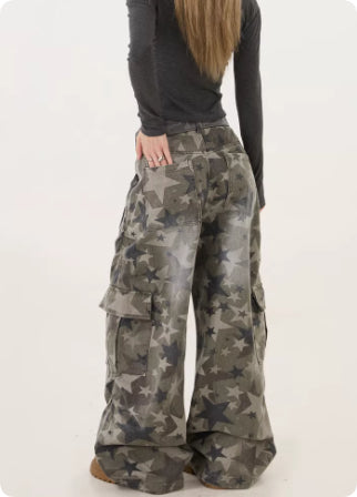 Jeans Cargo Camuflaje Retro Americano para Mujer - Image 10