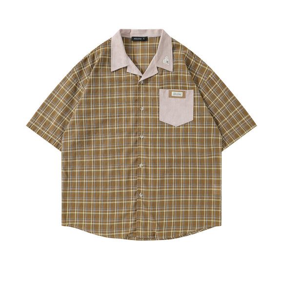 Camisa de Cuadros Manga Corta para Hombre