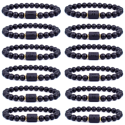 Pulsera de Piedra Natural Ágata Negra Mate para Hombre - Image 18