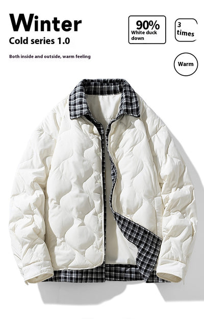 Chaqueta Acolchada con Cuello de Solapa Tipo Béisbol y Detalles Escoceses - Image 13