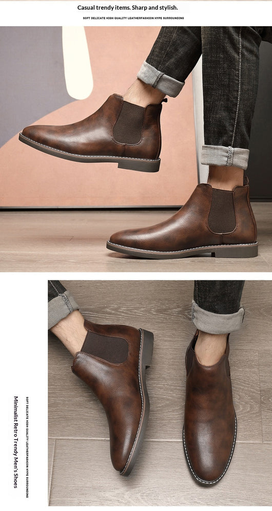 Botas de Cuero para Hombre Talla Grande con Punta Afilada - Image 14