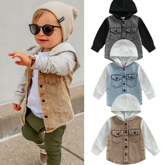 Abrigo Vaquero con Capucha para Niños y Niñas - Estilo Cowboy Elegante