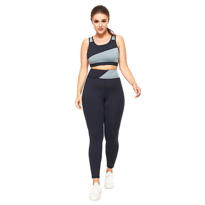 Ropa Deportiva Talla Grande para Mujer - Conjunto Yoga y Fitness con Diseño Combinado