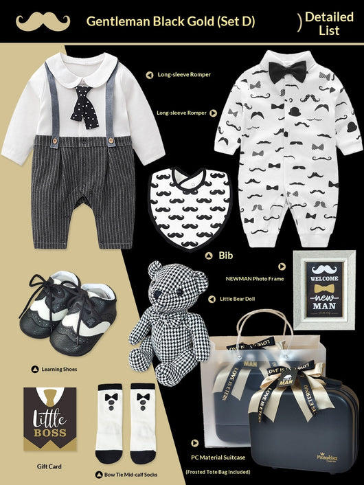 Conjunto Elegante Pequeño Caballero - Caja de Regalo Premium Negro y Oro - Image 7