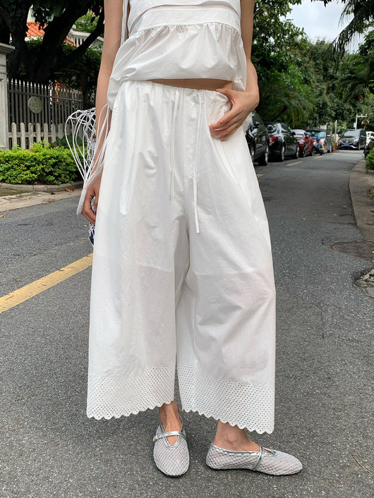 Pantalones Anchos Cropped Bordados para Verano - Casual y Cómodos - Image 2