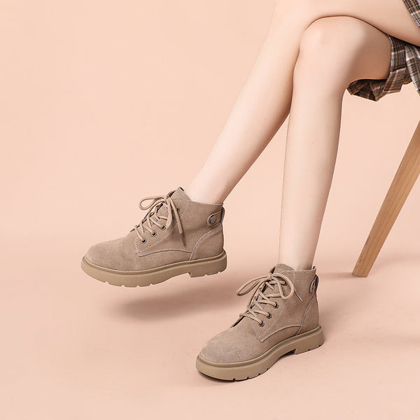 Zapatos de Cuero Estilo Británico con Suela Gruesa y Aumento de Altura