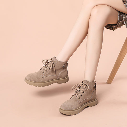 Zapatos de Cuero Estilo Británico con Suela Gruesa y Aumento de Altura