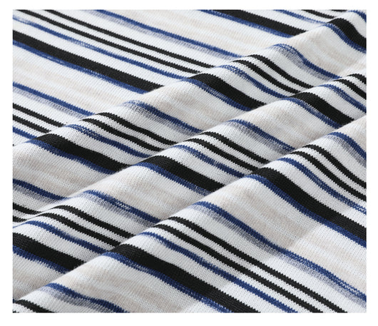 Camiseta Holgada Artística de Rayas para Hombre - Estilo Juvenil Fresco - Image 13