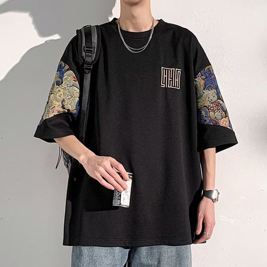 Camiseta Manga Corta Hombre Estilo Chino Diseño Nacional