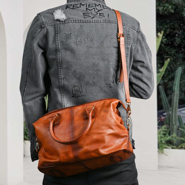 Bolso de Cuero Genuino con Correa Ajustable y Gran Capacidad