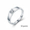 Sterling Plateado Men's Blanco Dorado Moissanite Ring 50points