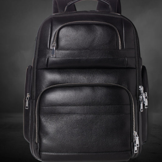 Mochila de Viaje en Cuero Genuino para Hombre