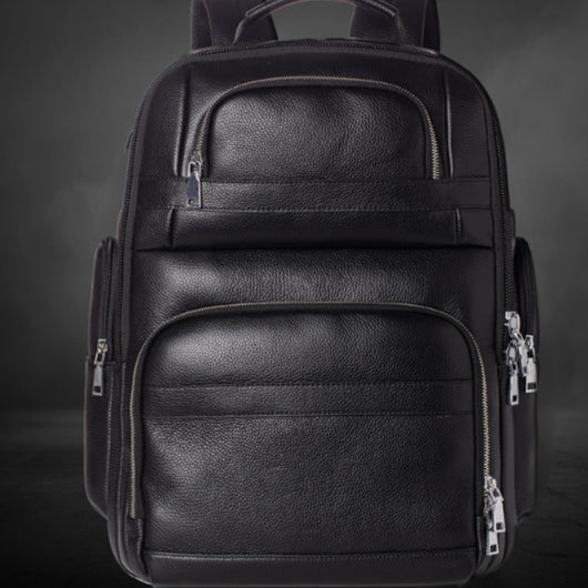 Mochila de Viaje en Cuero Genuino para Hombre