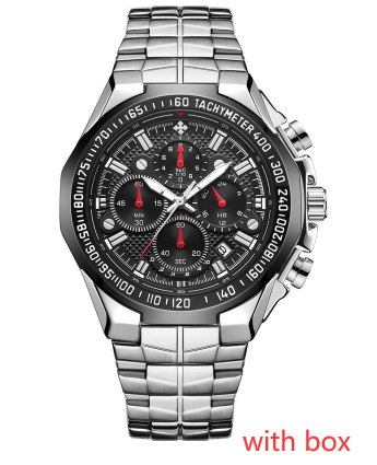 Reloj Cronógrafo de Acero Inoxidable WWOOR para Hombre - Multifunción Resistente al Agua - Image 10