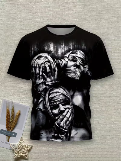 Playera Casual para Hombre con Estampado Digital 3D - Image 32