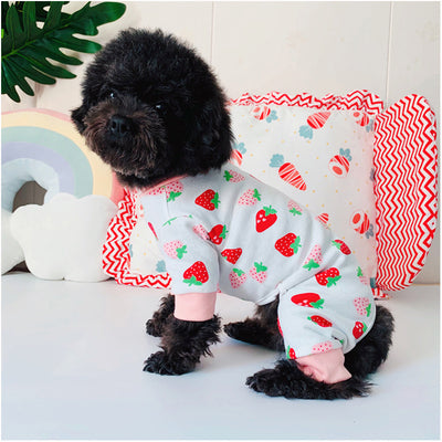 Suéter de Algodón Puro para Gatos con Diseño de Fresa