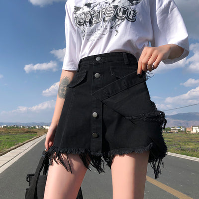 Falda Denim Retro Línea A Media Pierna - Image 4