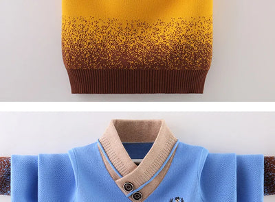 Suéter Pullover Infantil de Algodón con Cuello Tipo Fold - Image 11