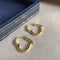 Aretes de Oro Amarillo Au750 Lujo Minimalista para Mujer