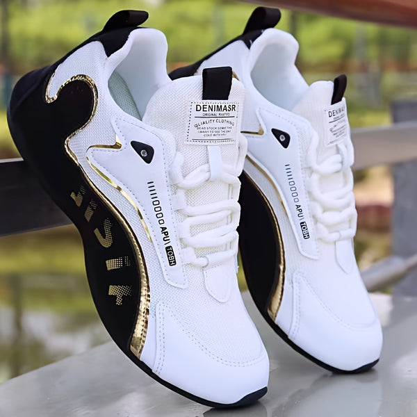 Tenis Deportivos Colorblock con Cordones para Hombre - Zapatos Transpirables de Bajo Perfil