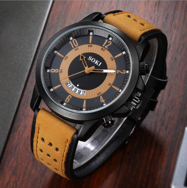 Reloj de Pulsera Deportivo para Hombre con Calendario y Correa de Moda