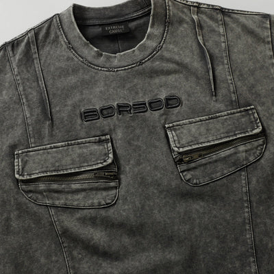 Playera Retro de Trabajo con Bolsillos Decorativos y Efecto Desgastado - Image 11