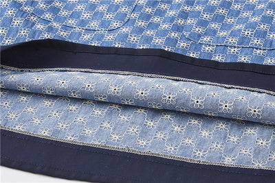 Conjunto Jacquard Vintage: Blusa Escote V y Shorts Cintura Alta - Image 12