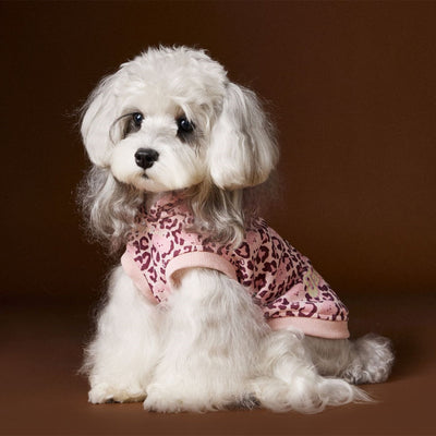 Suéter Tipo Hoodie sin Mangas Estampado Leopardo para Perros Bichon Schnauzer Yorkshire