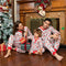 Pijama Navideño Familiar Estampado Manga Larga Cuello Redondo