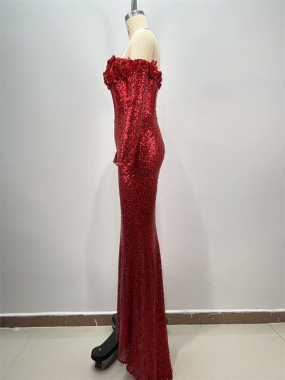Vestido Largo Ajustado con Lentejuelas para Mujer - Image 13