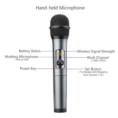 Micrófono Inalámbrico Dinámico para Karaoke en Pareja con Bluetooth - Image 8