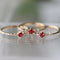 Anillo de Compromiso y Boda en Oro 16k con Rubí y Diamantes para Mujer