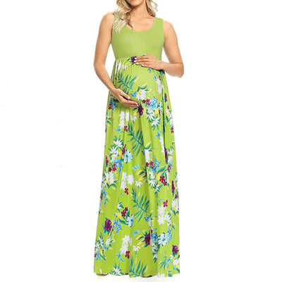 Vestido de Maternidad con Estampado y Costura Clásica