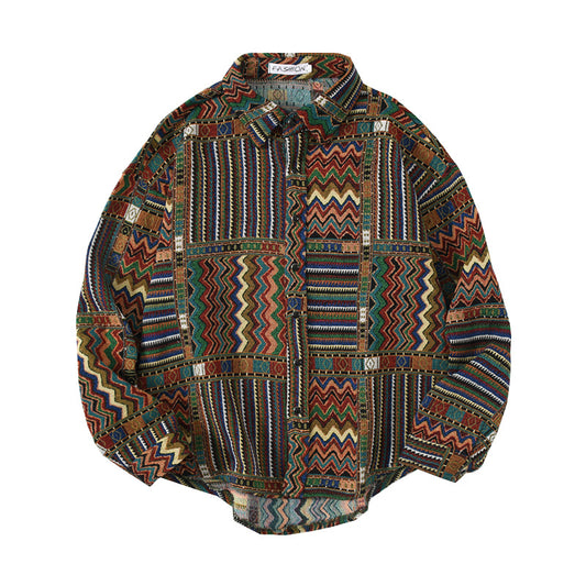 Camisa Suelta Retro Japonesa para Hombre - Casual y Versátil