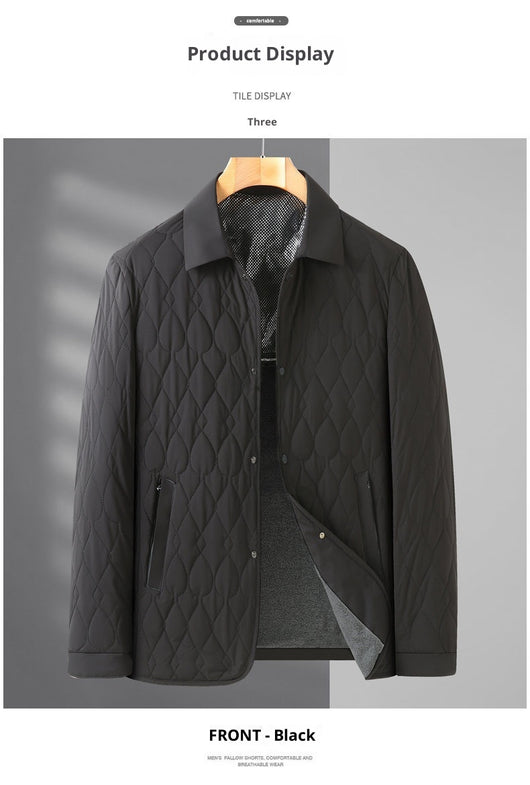 Chaqueta Acolchada de Negocios con Diseño Geométrico para Hombre - Image 25