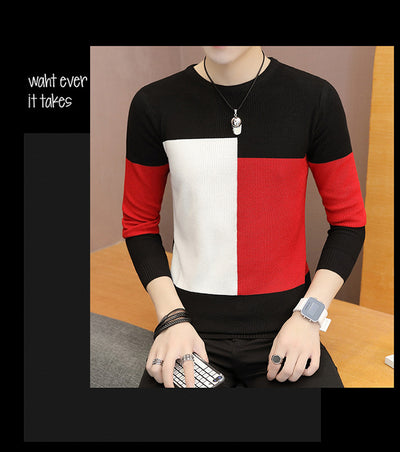Suéter Tejido Cuello Redondo Estilo Coreano para Hombre - Image 4