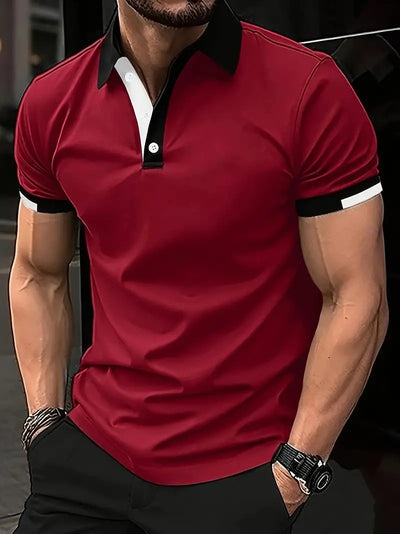 Polo Casual Holgado de Manga Corta Liso para Hombre - Image 11