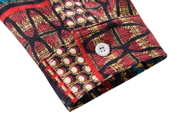 Camisa Étnica Holgada Talla Plus - Estilo Casual Versátil