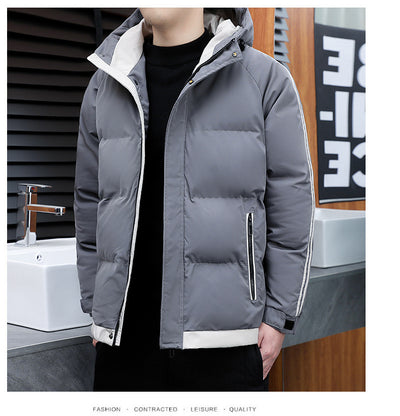 Chaqueta Cálida Acolchada Estilo Coreano con Capucha para Hombre - Image 14