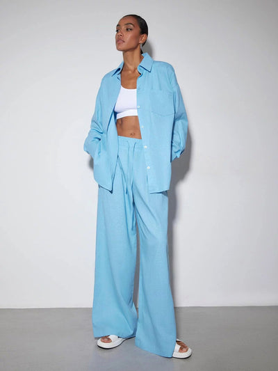Conjunto de Pantalón Ancho y Blusa Suelta - Cintura Alta Elegante - Image 6