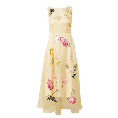 Vestido Slim Sin Mangas con Estampado y Cuello Redondo - Image 5