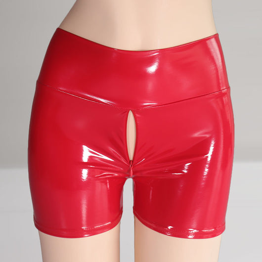 Pantalones Cortos de Cuero para Hombre con Cierre Invisible y Espejo Integrado - Image 10