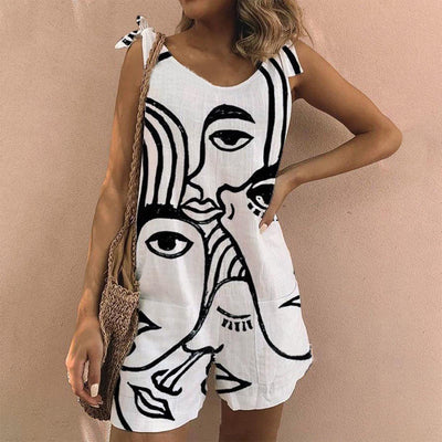 Jumpsuit Holgado de Algodón y Lino Estampado - Image 7