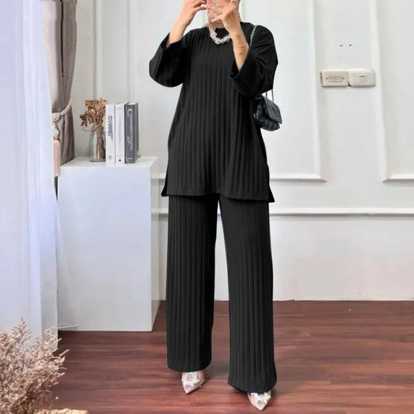 Conjunto Deportivo Mujer: Chaqueta, Blusa Manga Larga y Pantalón Palazzo - Image 3