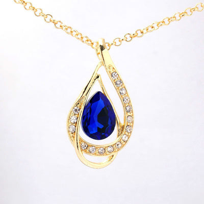 Aretes y Collar de Cristal con Doble Gota - Image 4