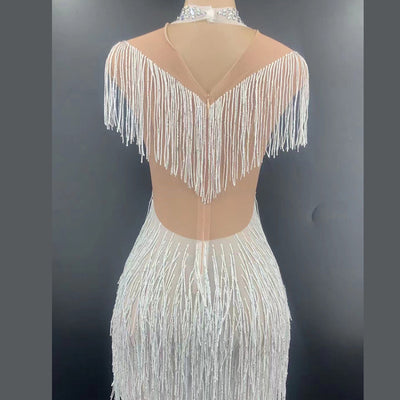 Vestido Colgante Diosa del Viento con Borlas y Pedrería de Lujo - Image 6