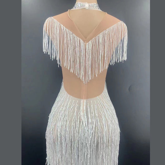 Vestido Colgante Diosa del Viento con Borlas y Pedrería de Lujo - Image 6