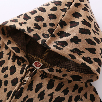 Mono Jumpsuit para Bebé Estampado Leopardo Marrón con Cierre - Image 8